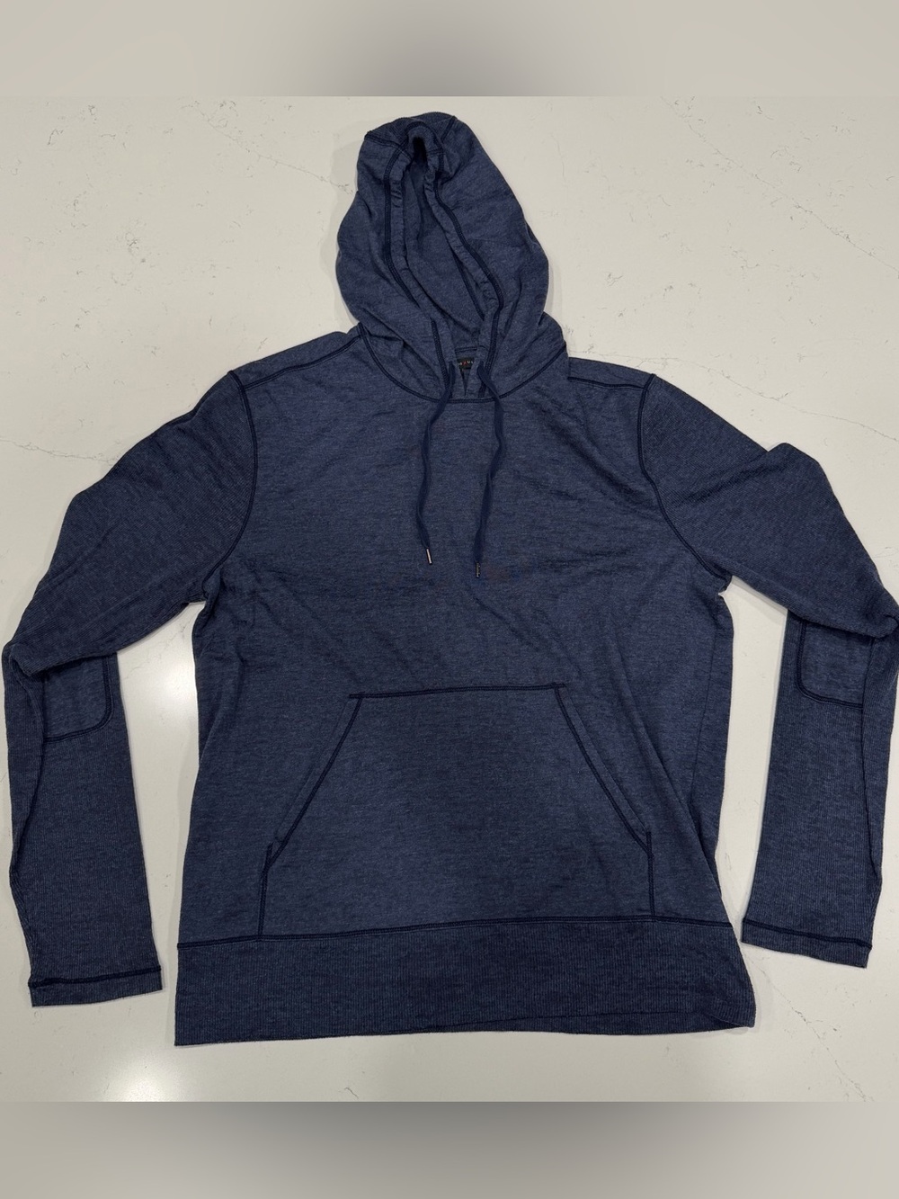 John Varvatos Men's Dark Blue Hooded Pullover - Medium